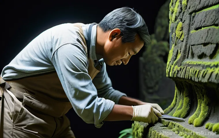 문화재수리기술자 직무별 역할 - **Prompt:** A skilled cultural heritage conservator, wearing practical yet professional work attire ...